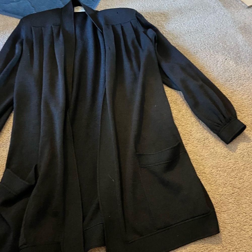 St. John black open cardigan small